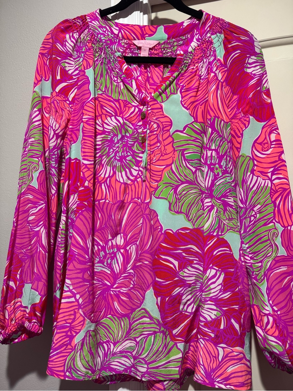 Lilly Pulitzer Pink & Green Floral Tunic Top